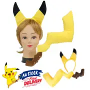 POKEMON PIKACHU YELLOW Headband Hair Party Anime Week Tail and Ears Costume