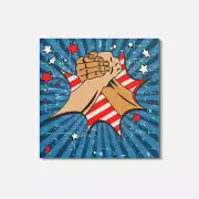 Labor Day Workers Hand 4'' X 4'' Square Wooden Coaster