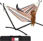 CMT Products 2-Person Double Hammock with Stand Set, Indoor Outdoor Brazilian-St