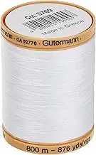 Gutermann 25049 Natural Cotton Thread Solids 876 Yards-White