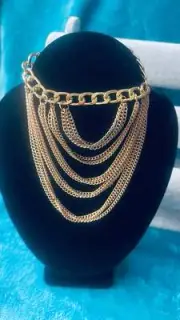 Metal Western Boot Bracelet Chain Shoe Anklet Gold Multi Strand