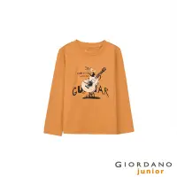 在飛比找Yahoo奇摩購物中心優惠-GIORDANO 童裝樂器印花長袖T恤 - 22 雲杉黃