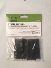Focus Foodservice 3" Black Slide Under Plastic Shelf Label