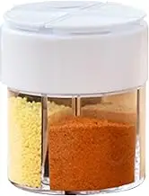 Salt and Pepper Containers,Clear 4-Grid Seasoning Bottles - Pepper Shaker for Cooking Outdoor Travel Camping Restaurant