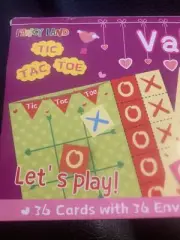 Valentines Tic Tac Toe: 36 Cards, 36 Envelopes & 36 Stickers NEW