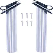 2X ZONADA Heavy Duty Stainless Steel 316 Fishing Rod Holders, Marine Grade, Flush Mount Fishing Rod Pole Holders, 30 Degree