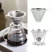 Stainless Steel Coffee Funnel Reusable Double Layer Coffee Filter 800 Mesh