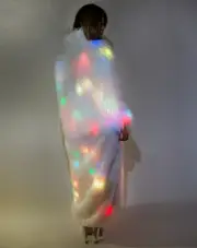 [J Valentine] Flashing Lights Long Fur Jacket