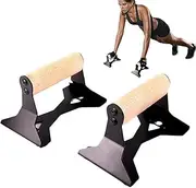 Push Up Bar, Anti-slip Ergonomic Wooden Parallettes Bars, Exercise & Fitness Equipment For Home Gym, Outdoor, Handstand, Deadlifts, Rowing