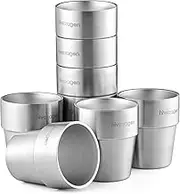 Hivexagon Stainless Steel Cups, Insulated Double Wall Cups - 10oz Perfect for Cold Hot Drinks - Dishwasher Safe Insulated Water Mug Great for Home, Travel, Camping, Outdoor (Set of 8)