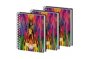 3x Wonder Woman Retro Style Themed Novelty Rectanglular Hard Cover Notebook