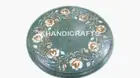 3'x3' Green Marble Dining Table Top Side Table Semi Precious Floral Home Decor