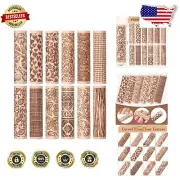 Effortless Cleaning 12-Piece Wooden Clay Texture Rollers for Crafting Mastery