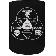 Alcohol Sailing Stubby Holder - Zombies Aliens Robots - Funny Novelty Birthday Gift Joke Beer Can Bottle