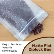 Resealable Clear Matte Flat Bag Stand Up Seal Zip lock Pouches Packaging