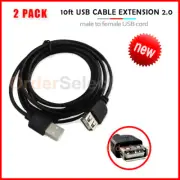 2X USB 10' Extension Cable Cord M-F for Samsung Galaxy S21 / S21+ / S21 Ultra
