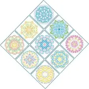 COHEALI 9 Sheets Painting Template Mandala Stencil Painting Stencil Floral Wallpaper Mandala Geometric Stencil Wall Painting Template Floor Stencil Wall Decorating Stencil Mold