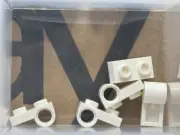 LEGO Parts - White Plate 1 x 2 with Pin Hole on Bottom - No 18677 - QTY 5