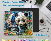 Panda & Red Panda 3D Look Custom Mouse Pad - 15 Image Options and Add a Name!