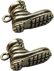 [KALLORY] 2pcs Brass High Heel Boot Mini Pendants Brass Diy Decor for Keychains or Bags