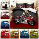 Locomotive Motorcycle Doona Quilt Duvet Cover Set Single Double Queen Size Bed