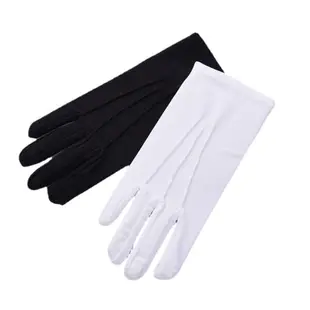 SNOWWY2白色棉手套,軟薄正式棉質手套,手部保濕禮儀黑色和白色手套駕駛手套