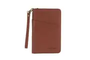 PIERRE CARDIN ITALIAN LEATHER PASSPORT WALLET - BROWN