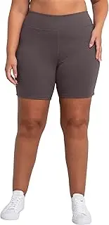 [Hanes] Plus Size Women's Stretch Jersey Bike Shorts, Pull-On Bike Shorts, 9"