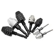 Mini Keyless Drill Chuck 0.3-8mm Self-Tighten Electric Drill Bits Collet Fixture Tools 1/4 Inch Hex Shank Quick Change Converter