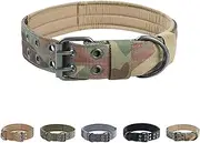 EXCELLENT ELITE SPANKER 1.5" Width Military Dog Collar Adjustable Metal D Ring & Buckle Working Dog Collar for Medium Large Dogs (MCP-XL)