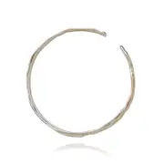 Culturesse Elio Artisan Solid Bangle Bracelet Rhodium Plating Jewellery Silver