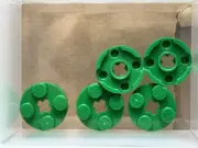 LEGO Parts - Green Plate, Round 2 x 2 with Axle Hole - No 4032 - QTY 5