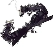 [OATIPHO] Charming Lace Bowknot Choker Fashion Girl's String Necklace Elegant Lace Bowknot Neck Band for Special Occasions
