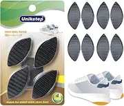 Unikstep 4 Pairs Shoe Heel Repair Plates Taps, Sneaker Heel Single Side Worn Rubber Patch, Replacement Kit with Sandpapers, Left and Right Side Anti Slip Design (Black)