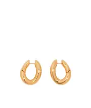 Balenciaga Logo Engraved Loop Earrings One size Yellow