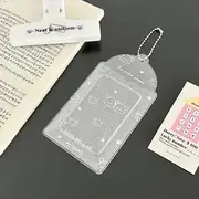 Glitter PVC Photo Card Holder Keyring 04 - So Cute Puppy - Transparent - One Size