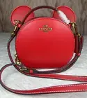 COACH Disney X Coach Mickey Mouse Ear Bag CM194 NEW Crossbody RED From JAPAN