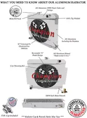 RC Champion 4 Row Radiator,16" Fan,Shroud-1970-1985 Jeep CJ Series L6,V8 Engine (for: Jeep)