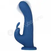 Evolved Remote Rotating Rabbit Blue Rotation &amp; Vibration Vibrator With Suction Cup Base