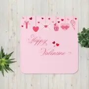 Happy Valentines Pink Cork-back coaster
