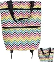 Folding Shopping Trolley with Wheels | Supermarket Trolle | 2 in 1 Foldable Shopping Cart | Reusable Oxford Cloth Shopping Bag on Wheels, Waterproof Shopping Bag for Shopping Daily