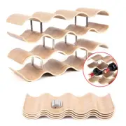 Wooden Wave Wine Rack 4-Tier Home Grape Wine Holder Shelf Cabinet / Bottle Rack