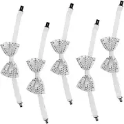 [Yardenfun] Boys Sequin Bow Ties 5pcs Pre Tied Bow Ties for School Stage Graduation Stage Performance