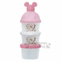 在飛比找樂天市場購物網優惠-小禮堂 迪士尼 米妮 日製造型蓋塑膠三層奶粉罐《粉白》奶粉盒