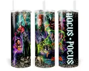 Hocus Pocus 20oz Skinny Tumbler Custom With Straw double Wall Hlloween Witches