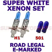 FITS SMART CABRIO 2000-2004 SET H1 501 SUPER WHITE XENON LIGHT BULBS (for: Smart)