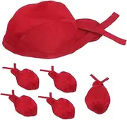 [MOTHNUR] 6pcs Adjustable Breathable Kitchen Chef Caps Unisex Cooking Hats for Restaurant Home Use Comfortable Serving Hats for Chefs and Food Service Professionals Red
