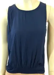 NWT XS, M, L SPLENDID Mixed Media Scoop Neck Sleeveless Top Tank Navy Shell Cami