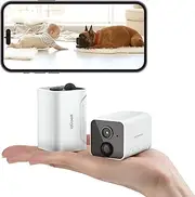 ieGeek Wireless Indoor Cameras for Home Security, Mini Battery WiFi Camera Indoor 1080P, 2-Way Audio, Motion Sensor Alarm, Phone APP, for House/Baby Monitor/Pet Camera,Compatible with Alexa, 2 Pack