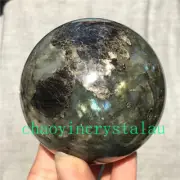 1.65LB Natural labradorite ball quartz crystal sphere 80mm reiki healing XQ1317